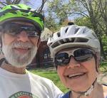 Susan and Steve in Carlisle on 40-mile training ride for 2019 Bike-a-thon