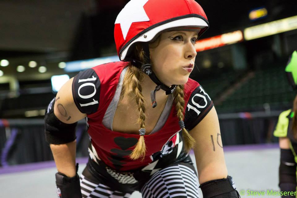 My first bout - a very serious face :)