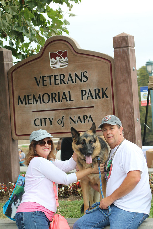 Posing by the park sign in 2015