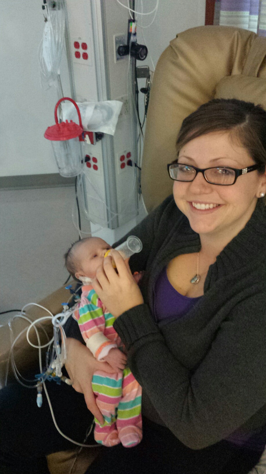 Miss Claire eating for the first time!