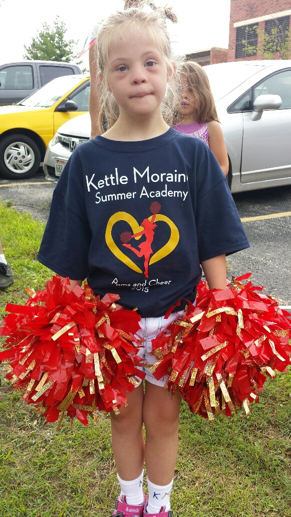 Fun with pom poms at Dousman Derby days parade
