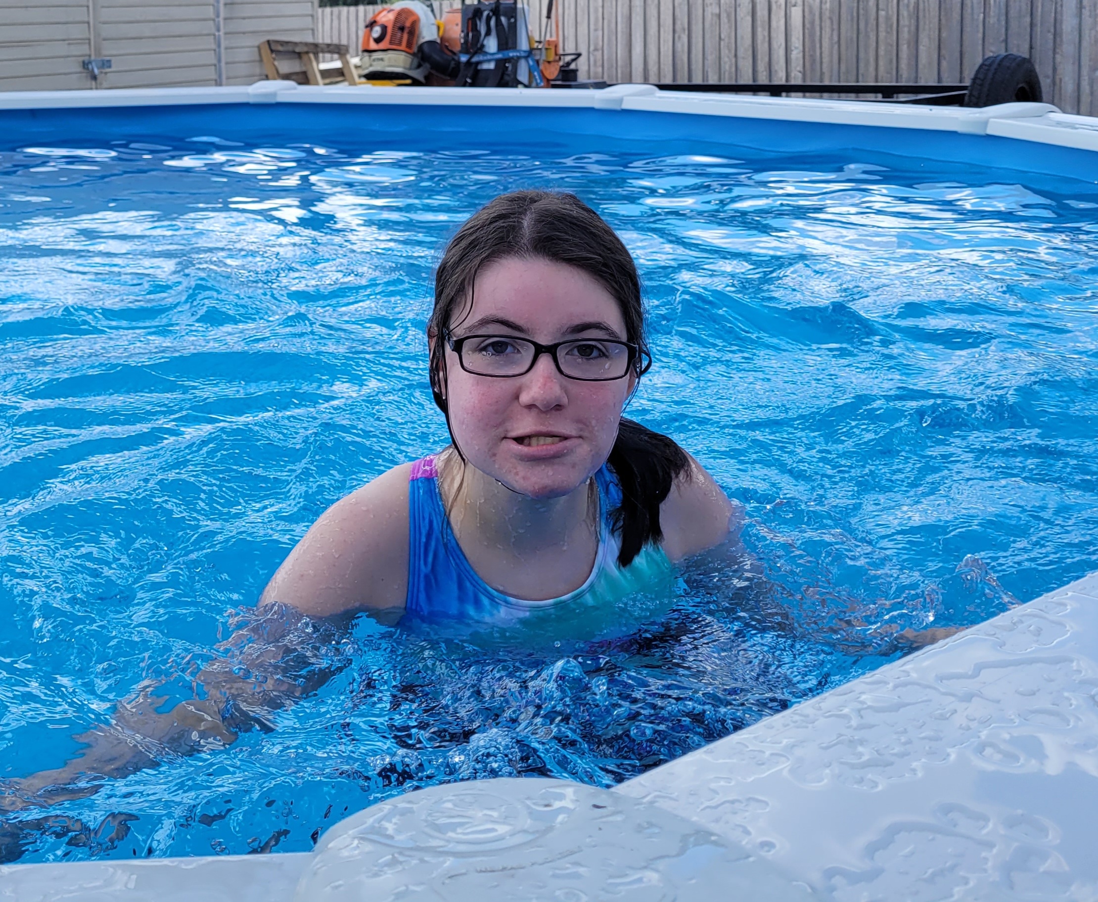 This girl loves swimming!