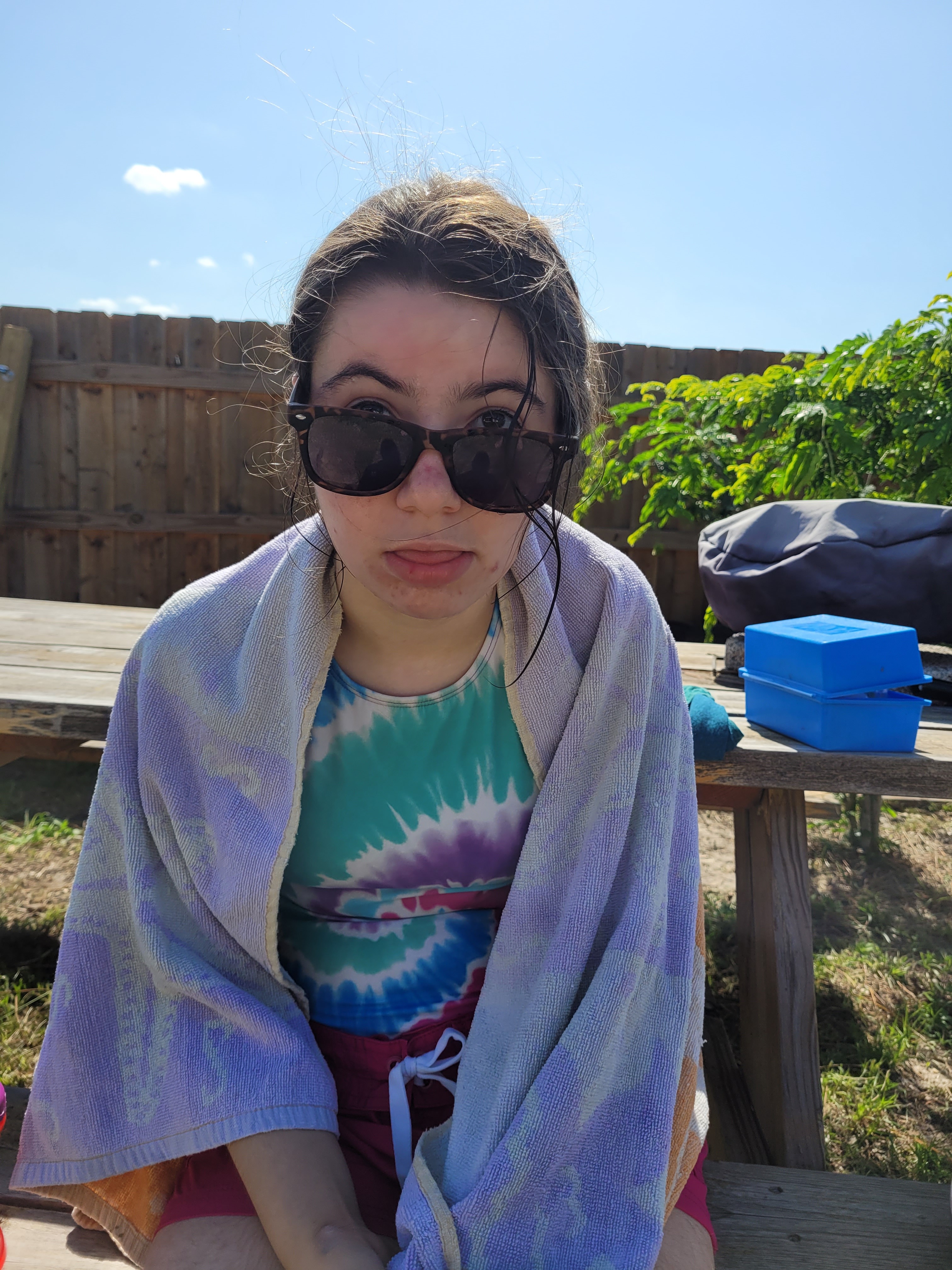 Cool kid by the pool