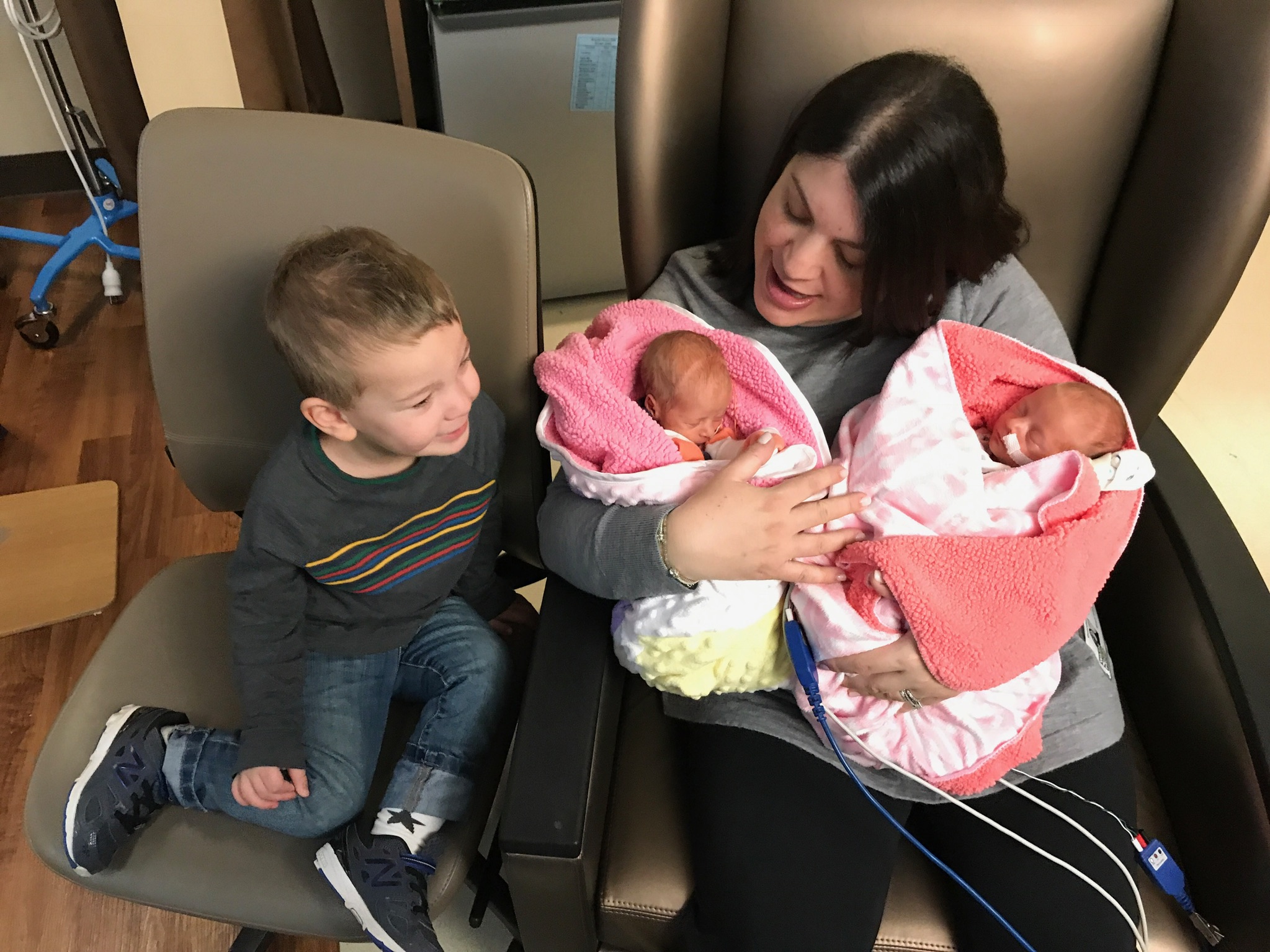 Ross meeting his sisters for the first time.