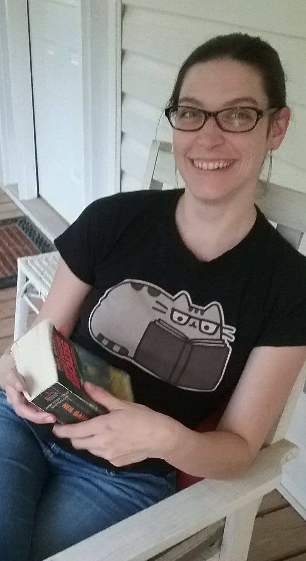 Reading on the porch