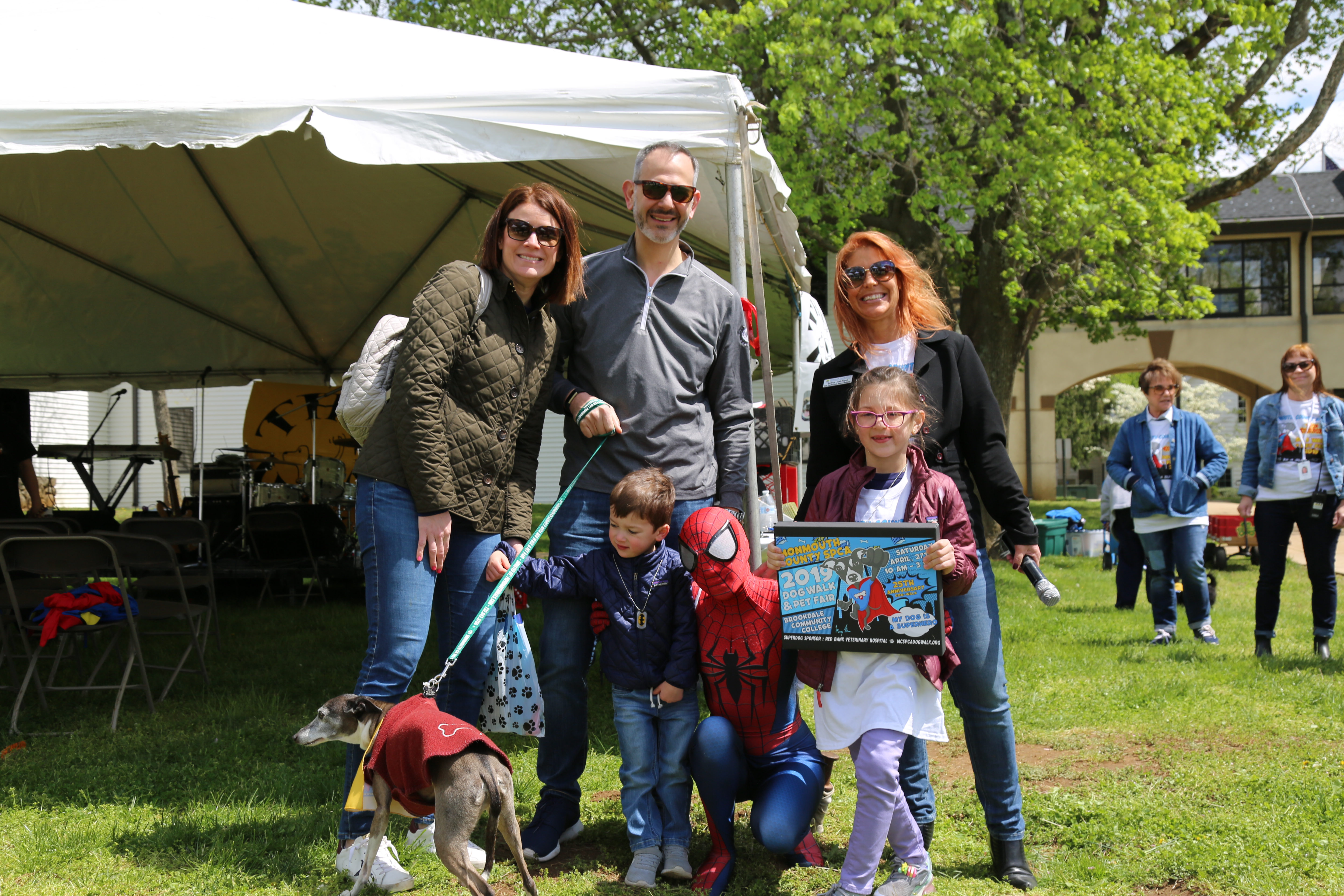 The Sfarra Family at the 2019 Dog Walk with Associate Executive Director, Barbara Lovell