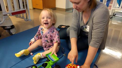 Playing at the hospital, post-op