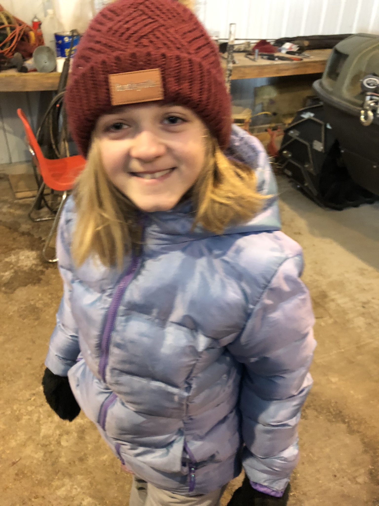 Lily helping with chores