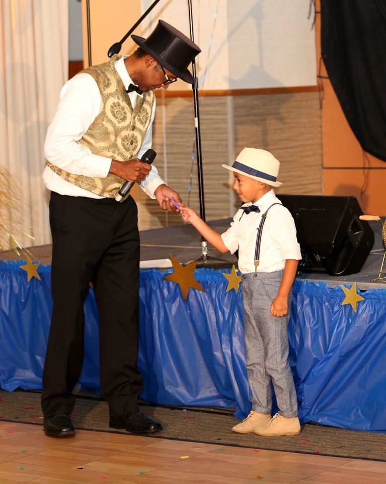 My son at one of our biggest fundraiser