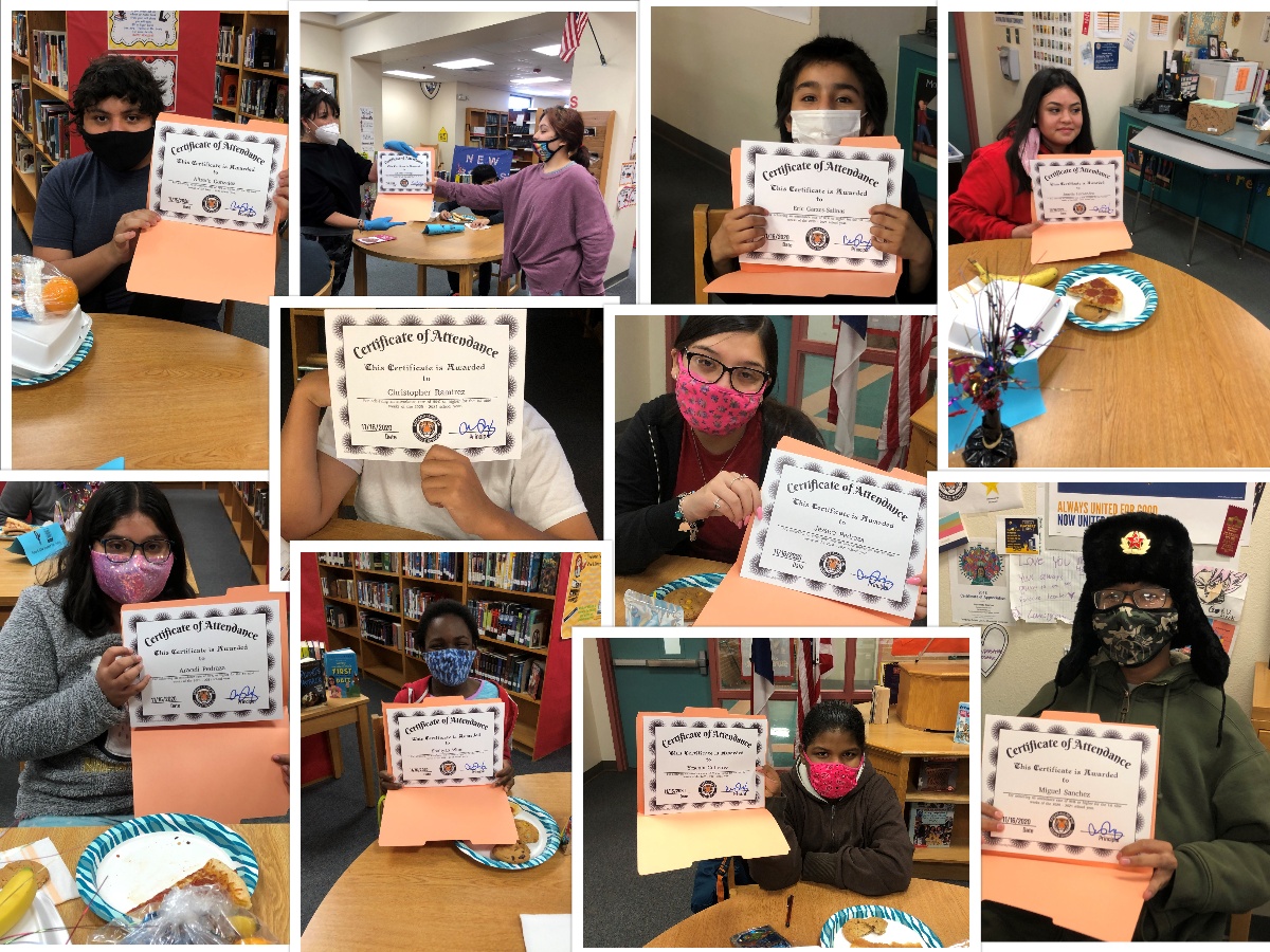 Some Champions of our own receiving attendance awards