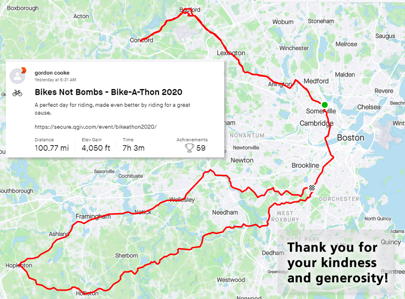 Job Done - September 13th Century Ride for BNB Bike-A-Thon 2020