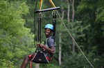 Zip Lining using our sky chair