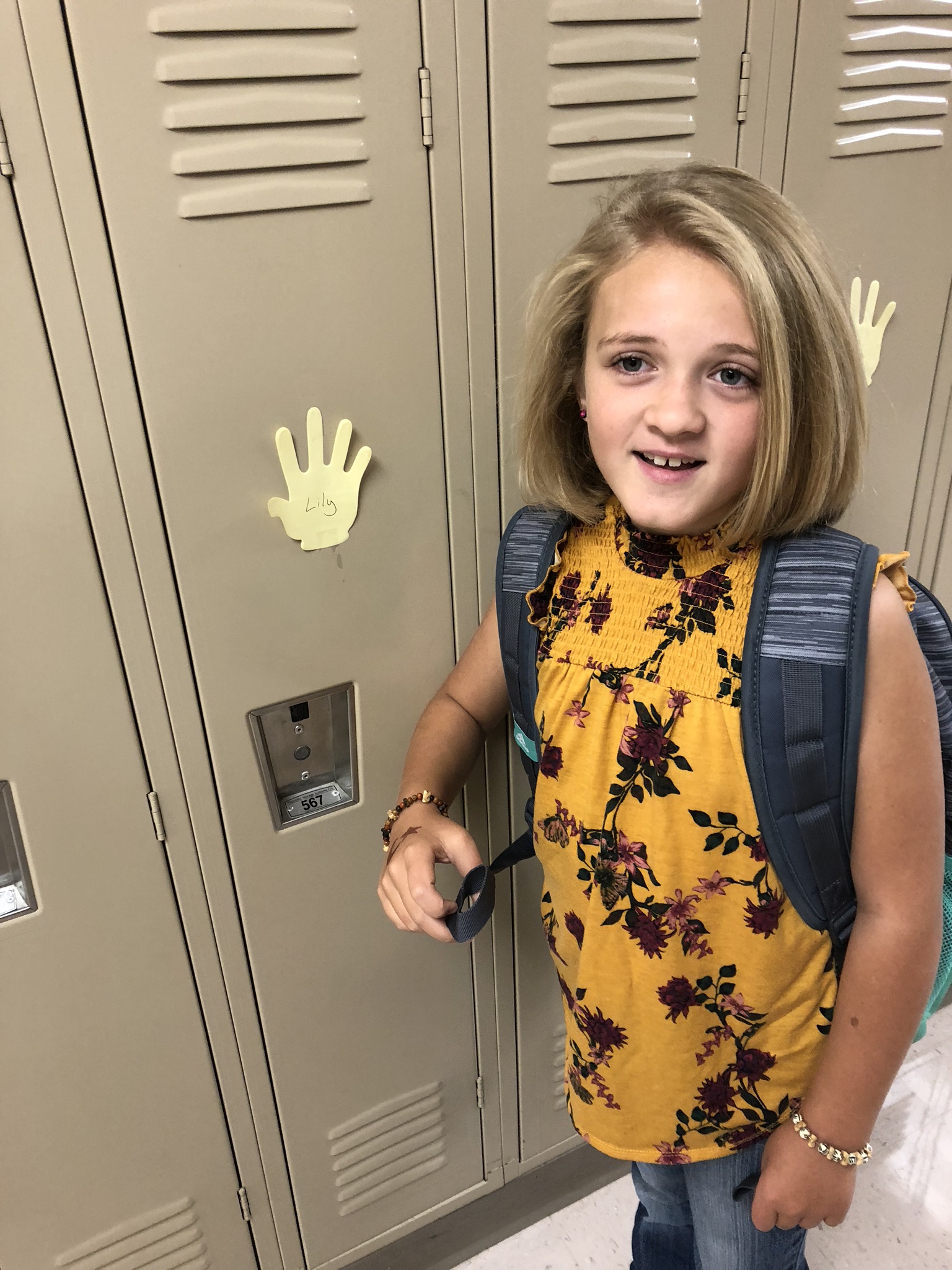 Lily excited for school