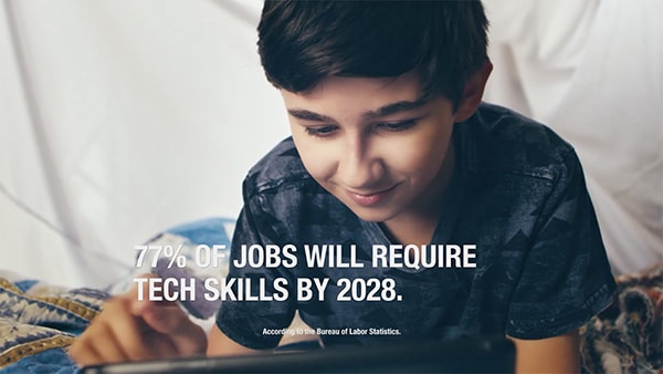 Teach him the tech skills he'll need to land the job.