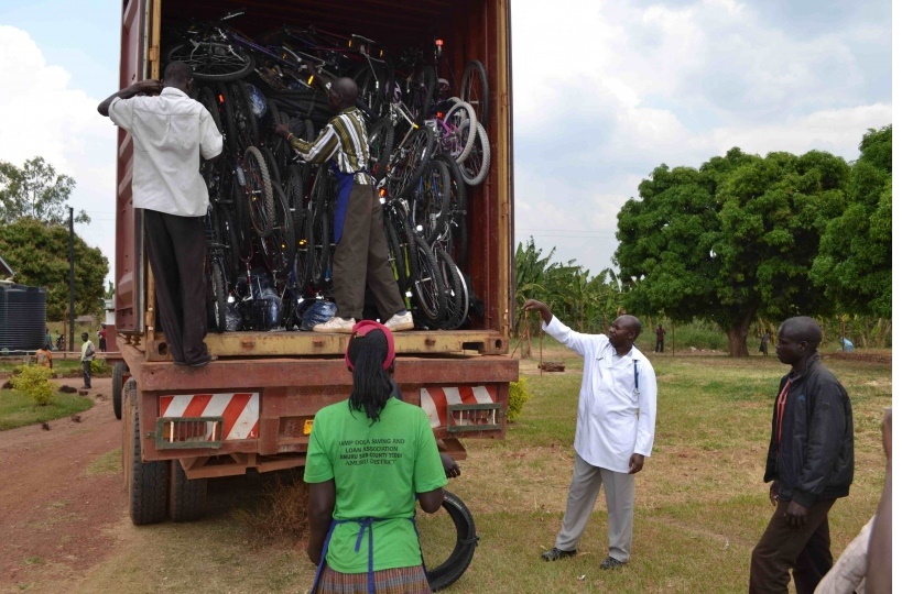 Container Unloading at Amuru Village Health Project