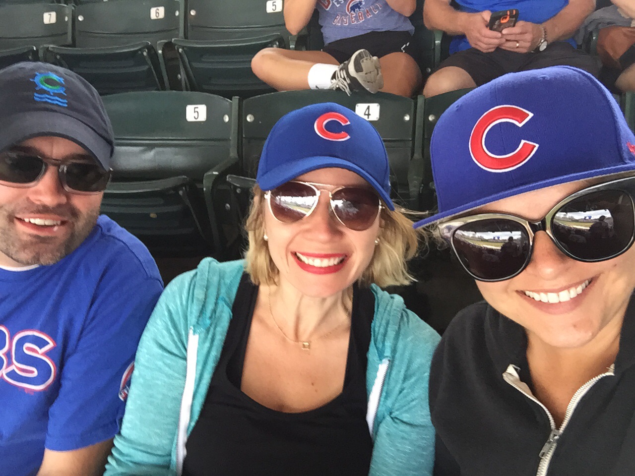 My Grandma's weekend pals  (Kevin, me, Vic) at Wrigley in 2016... the year the Cubs won the World Series!