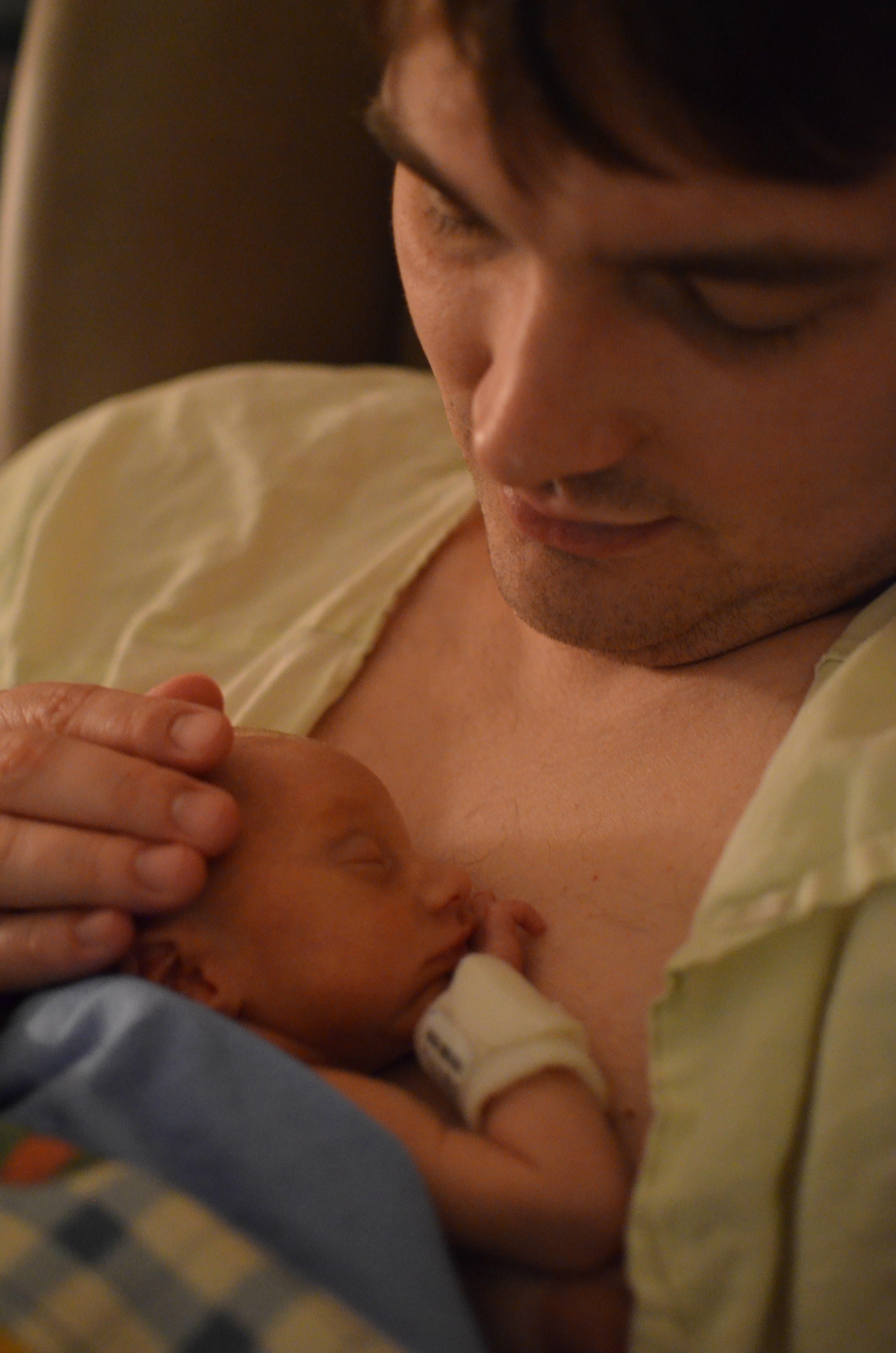 Dad and Madden in the NICU