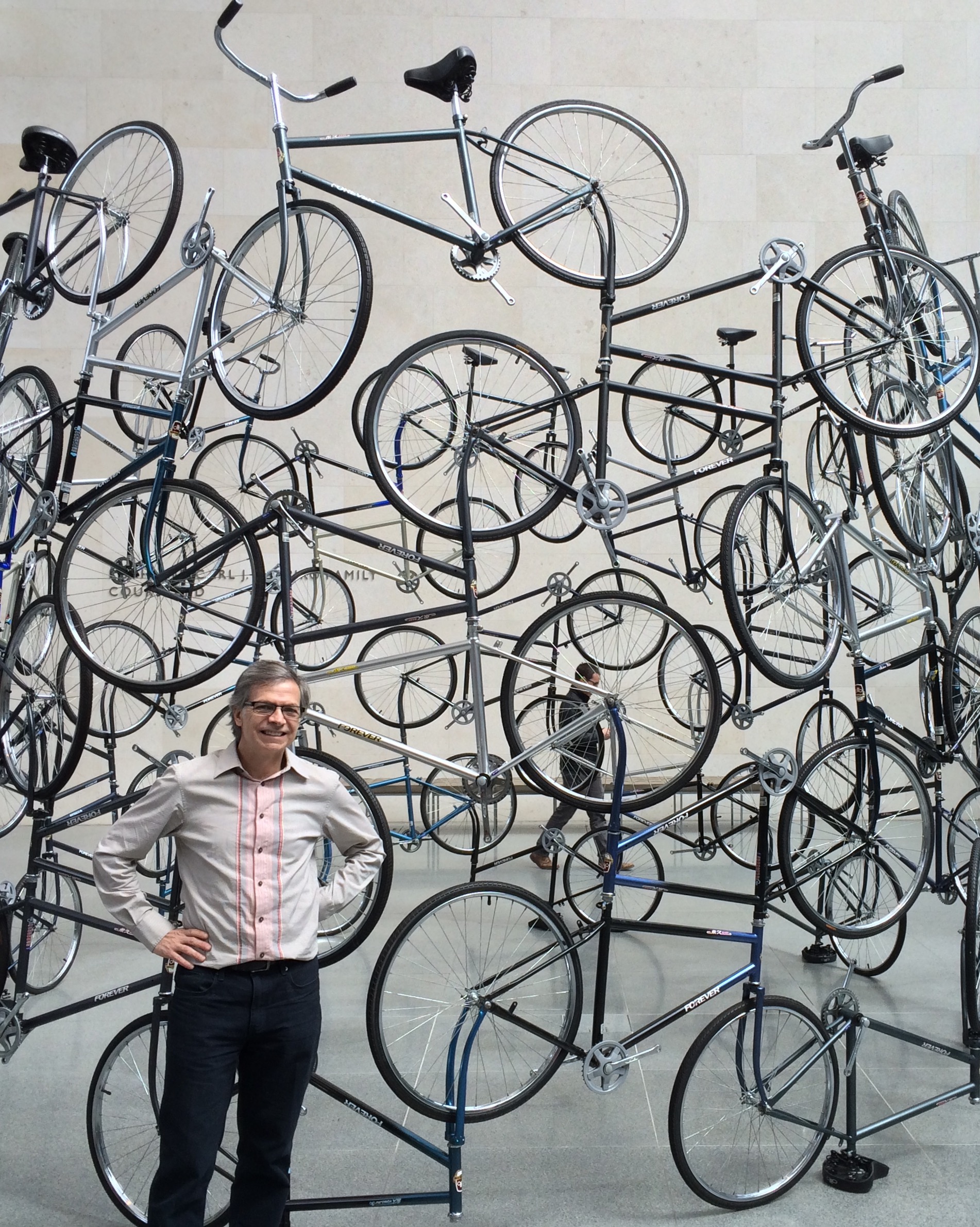me at Museum of Fine Arts bike sculpture