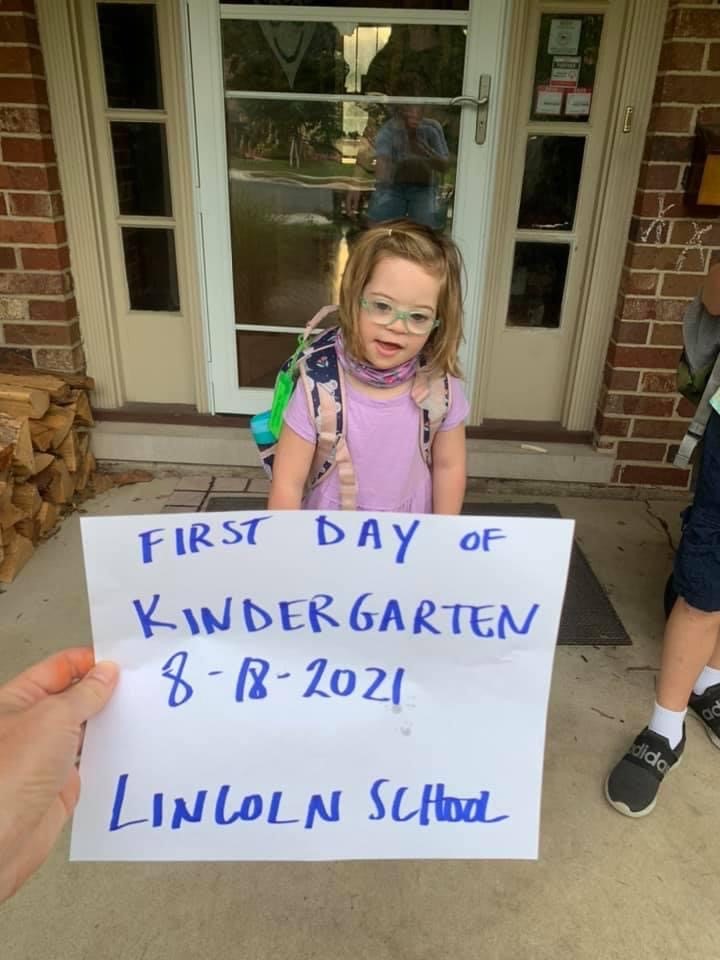 Eileen killing it on her first day of Kindergarten!