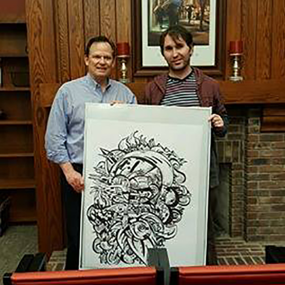 Local artist Frank Louis Allen with Dr. Daniel Taylor