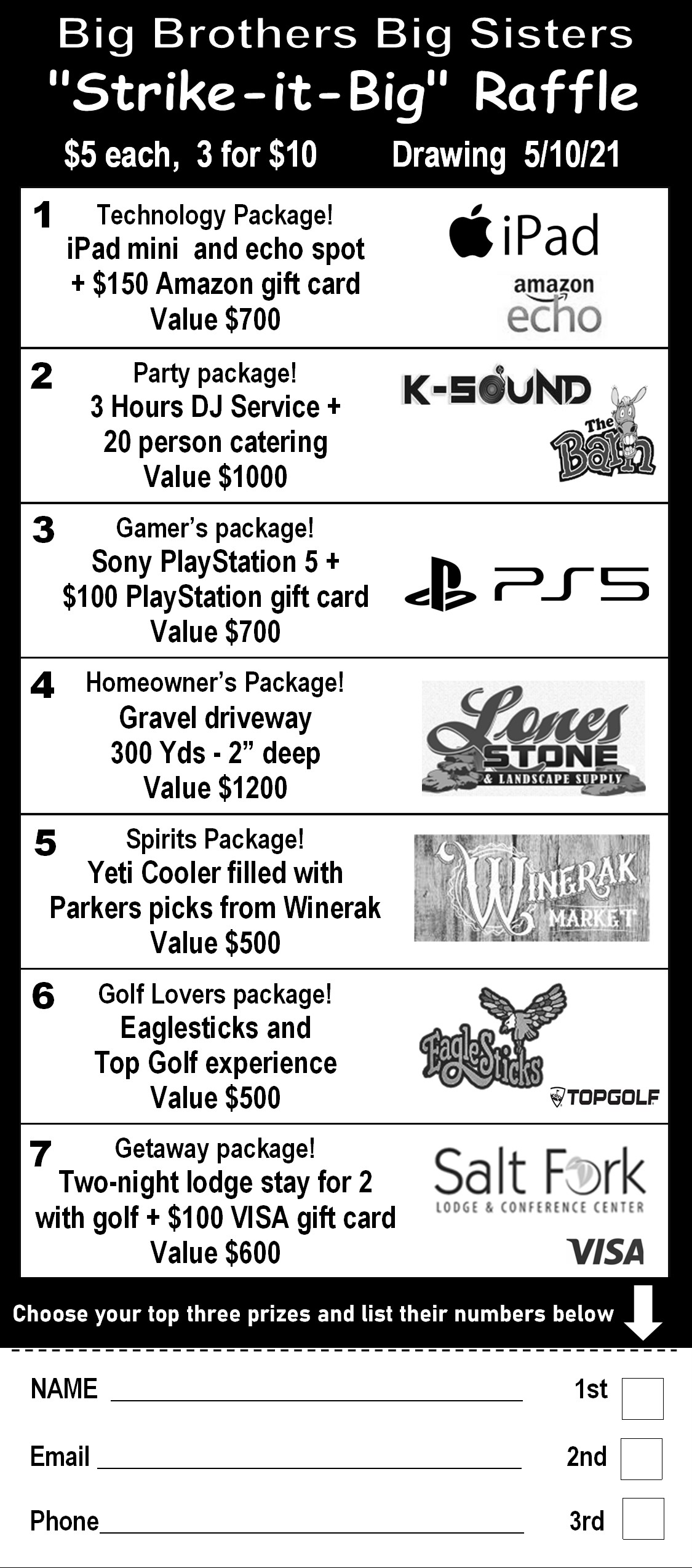 Strike-it-Big Raffle Ticket