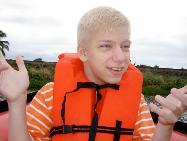Johnny enjoying a boat ride