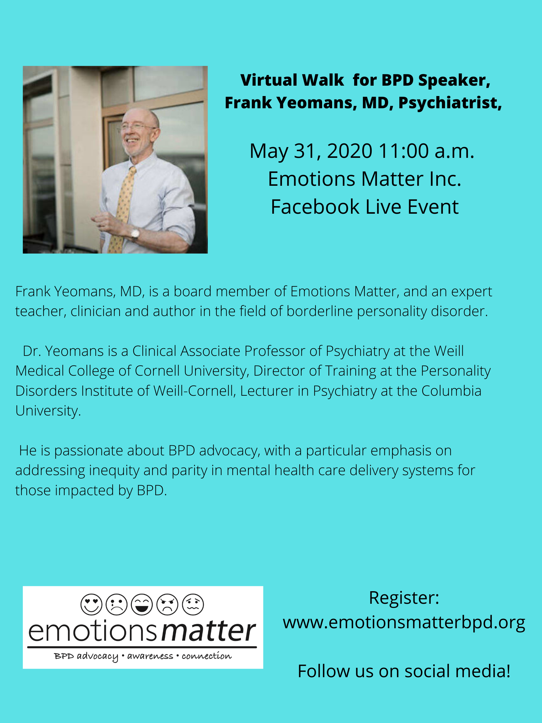 Walk Speaker Dr. Frank Yeomans