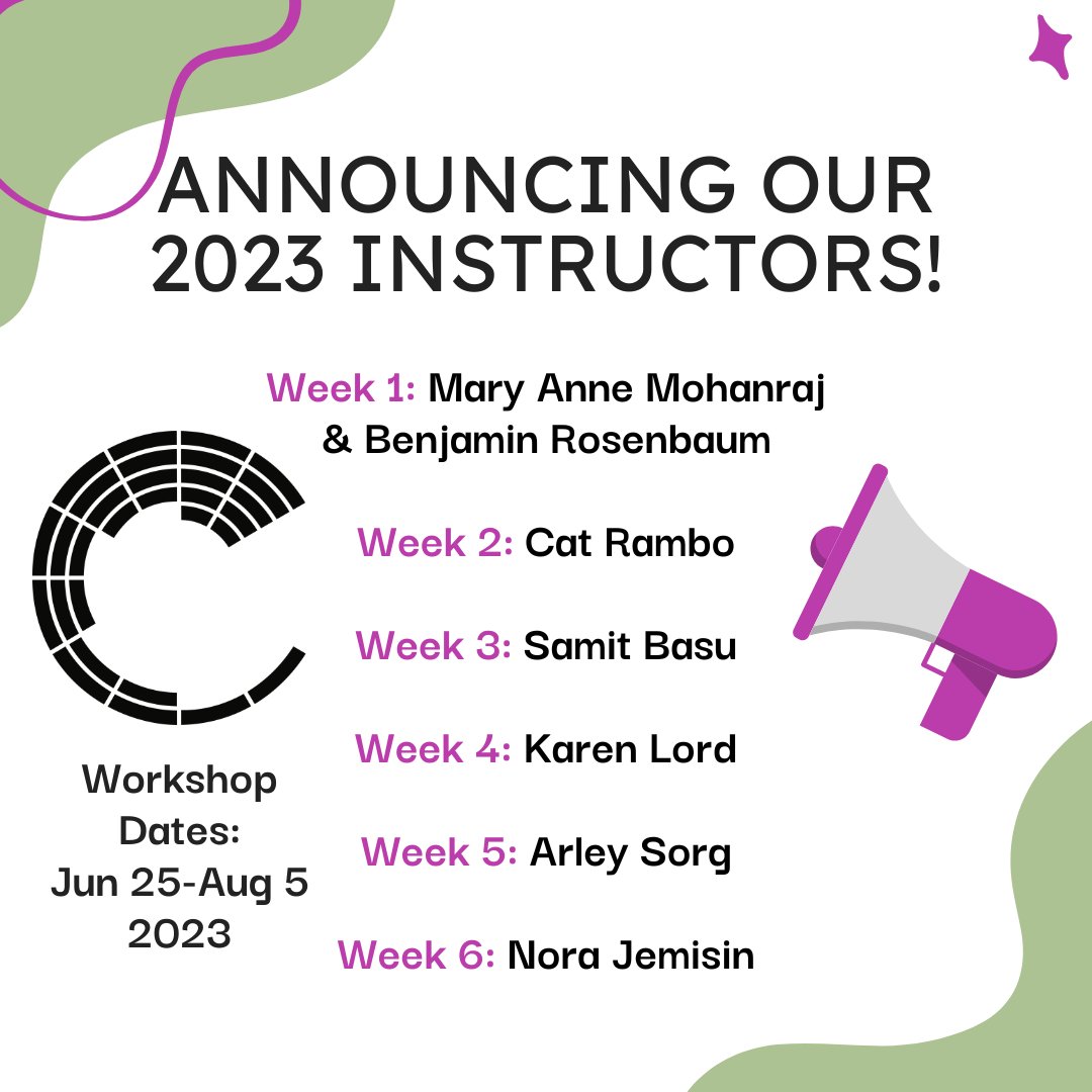 Announcing our 2023 Six-Week Workshop Instructors