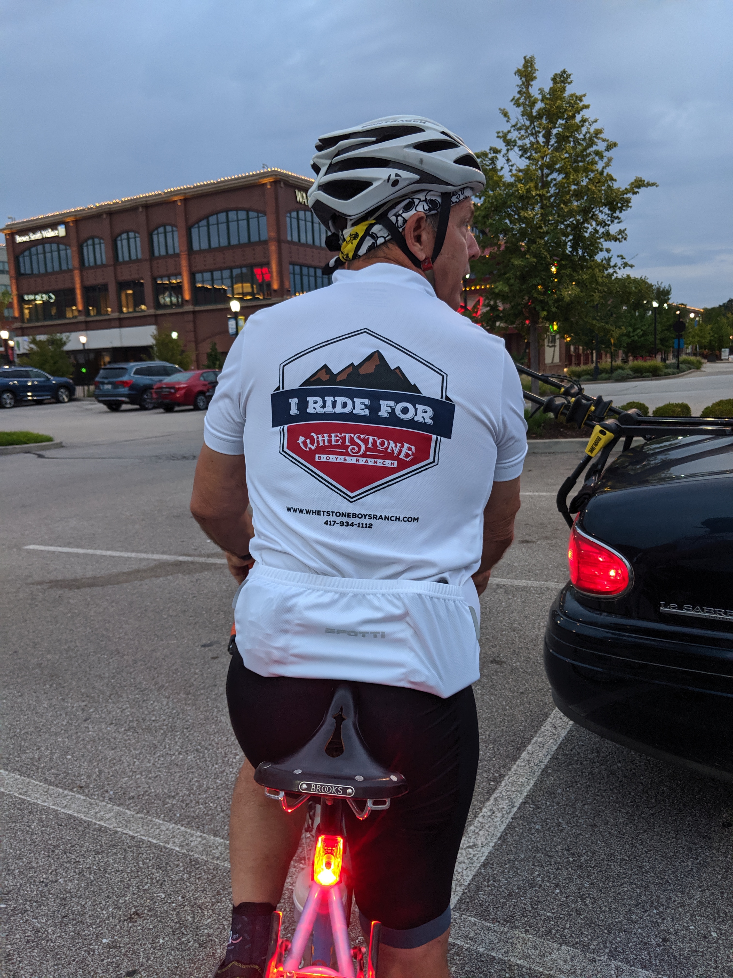 Riding for the brand at the Ride the Rivers Century Ride in St. Charles, MO.