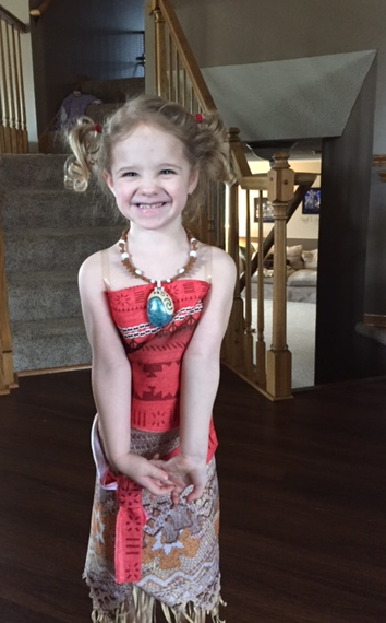 Hope dressed up as Moana