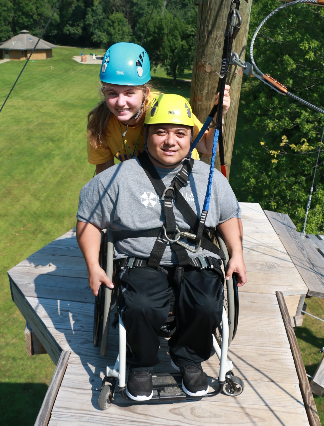 Our wheelchair accessible high ropes course at Camp Courage