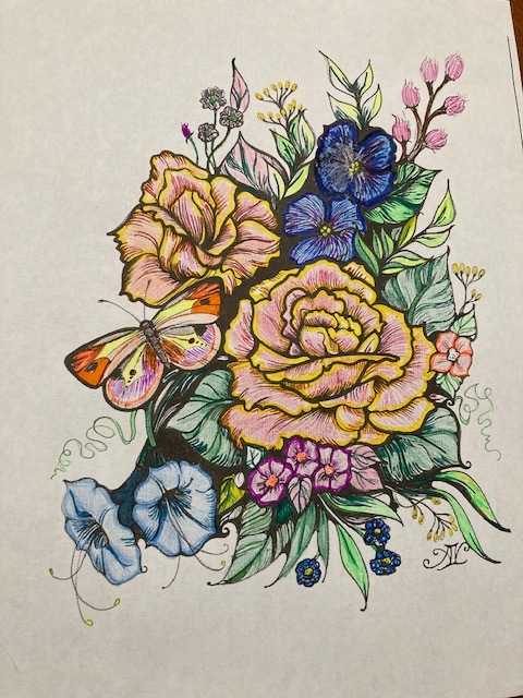 Flowers and Butterfly