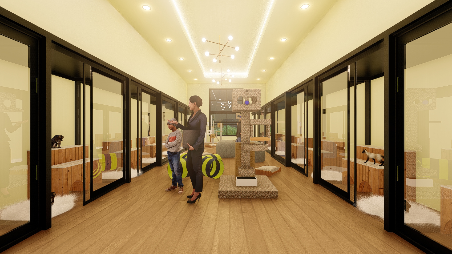 The new Hotel will have a state of the art cat sanctuary. 