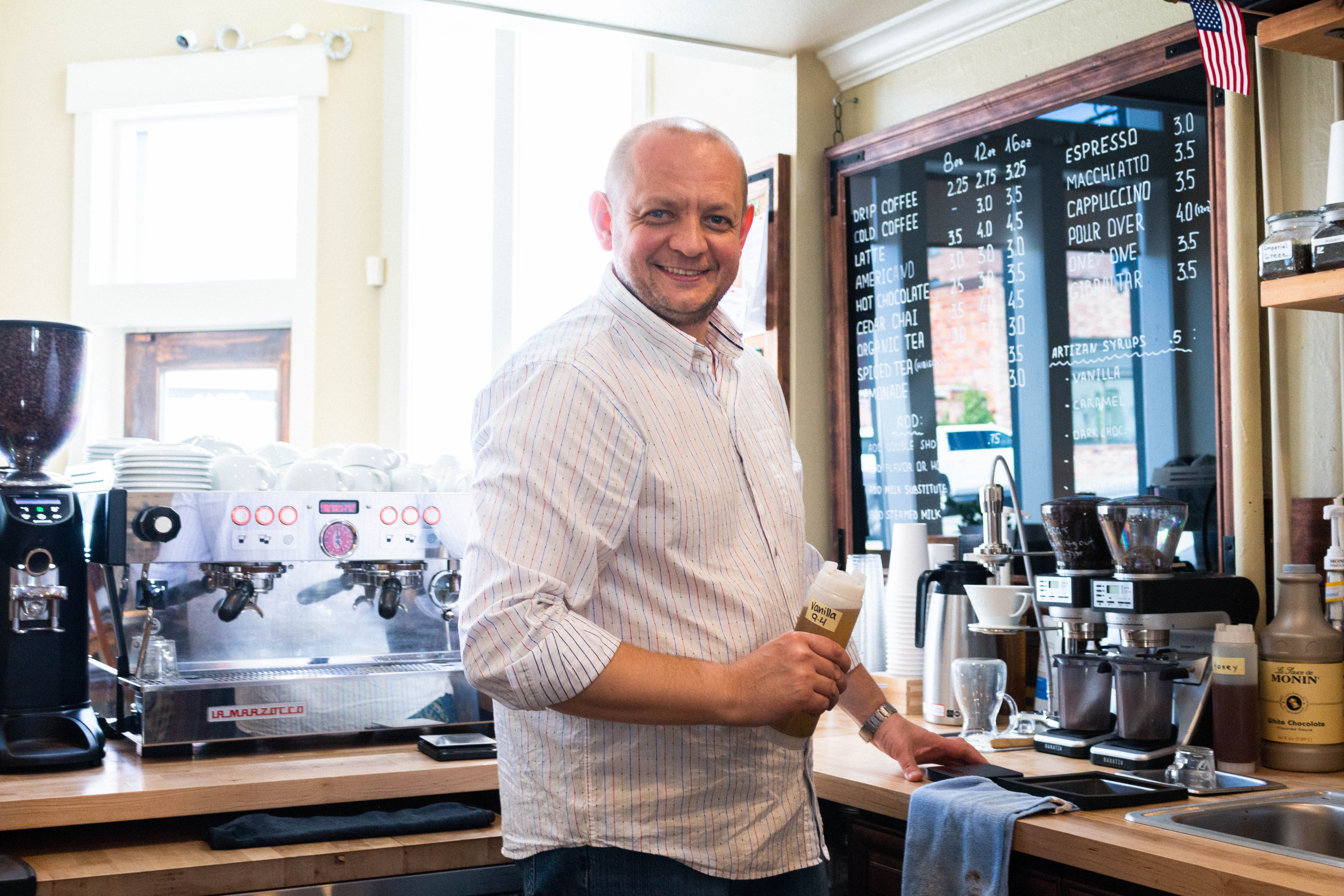 Igor Anisimov, owner of Cedar Coffee