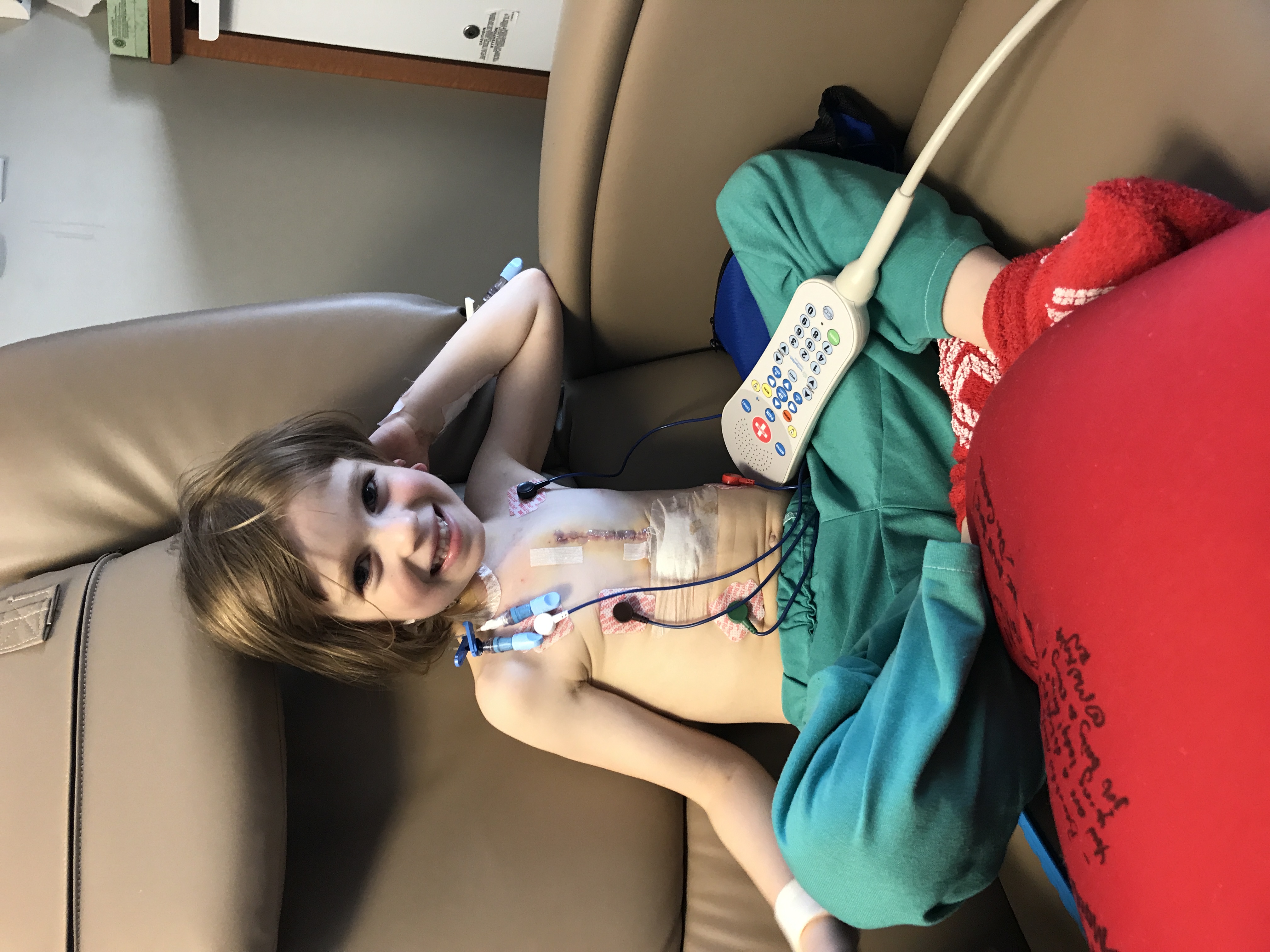 Cheerful even with the tubes!
