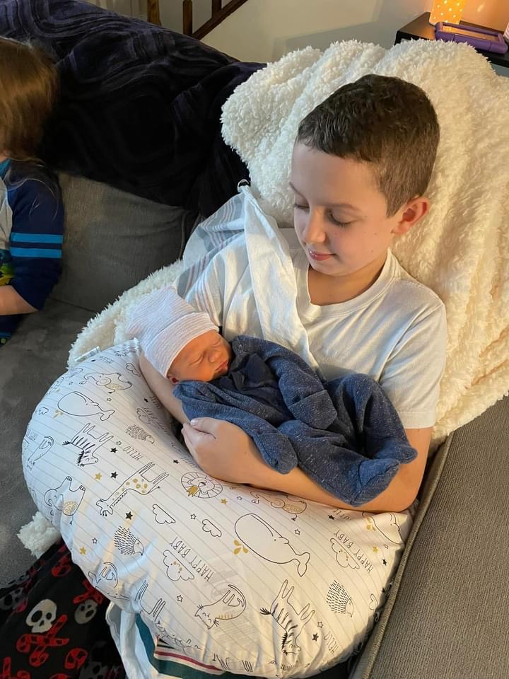 Christopher with new baby brother Chandler