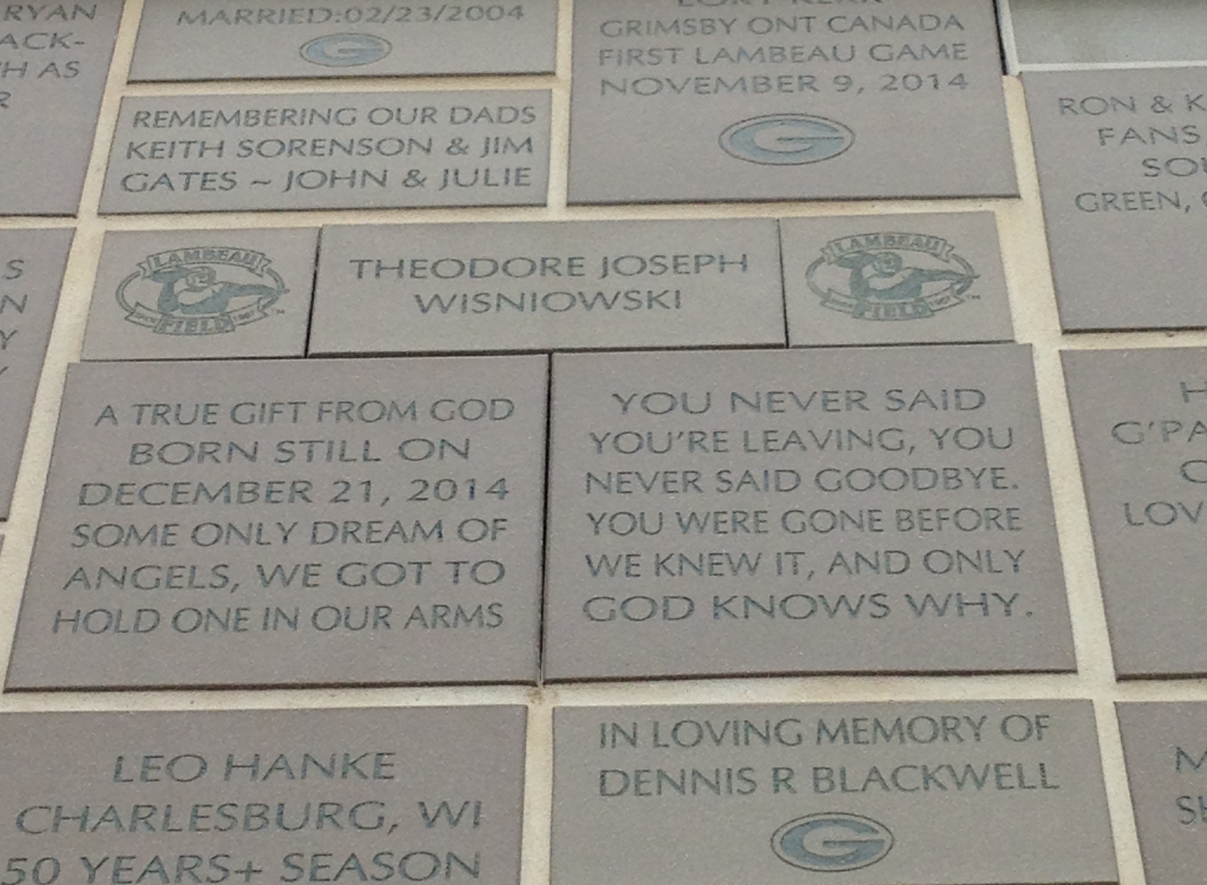 Memorial at Lambeau Field