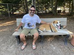 Flash and Dad at the dog park