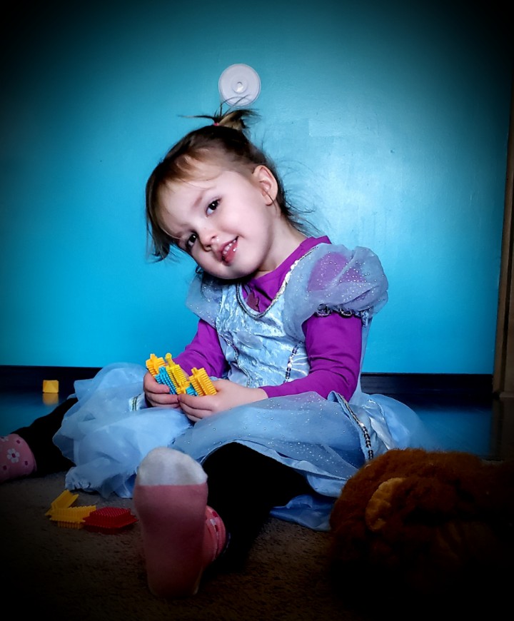 Dressed up as the princess she is!