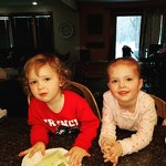 Playing with her brother