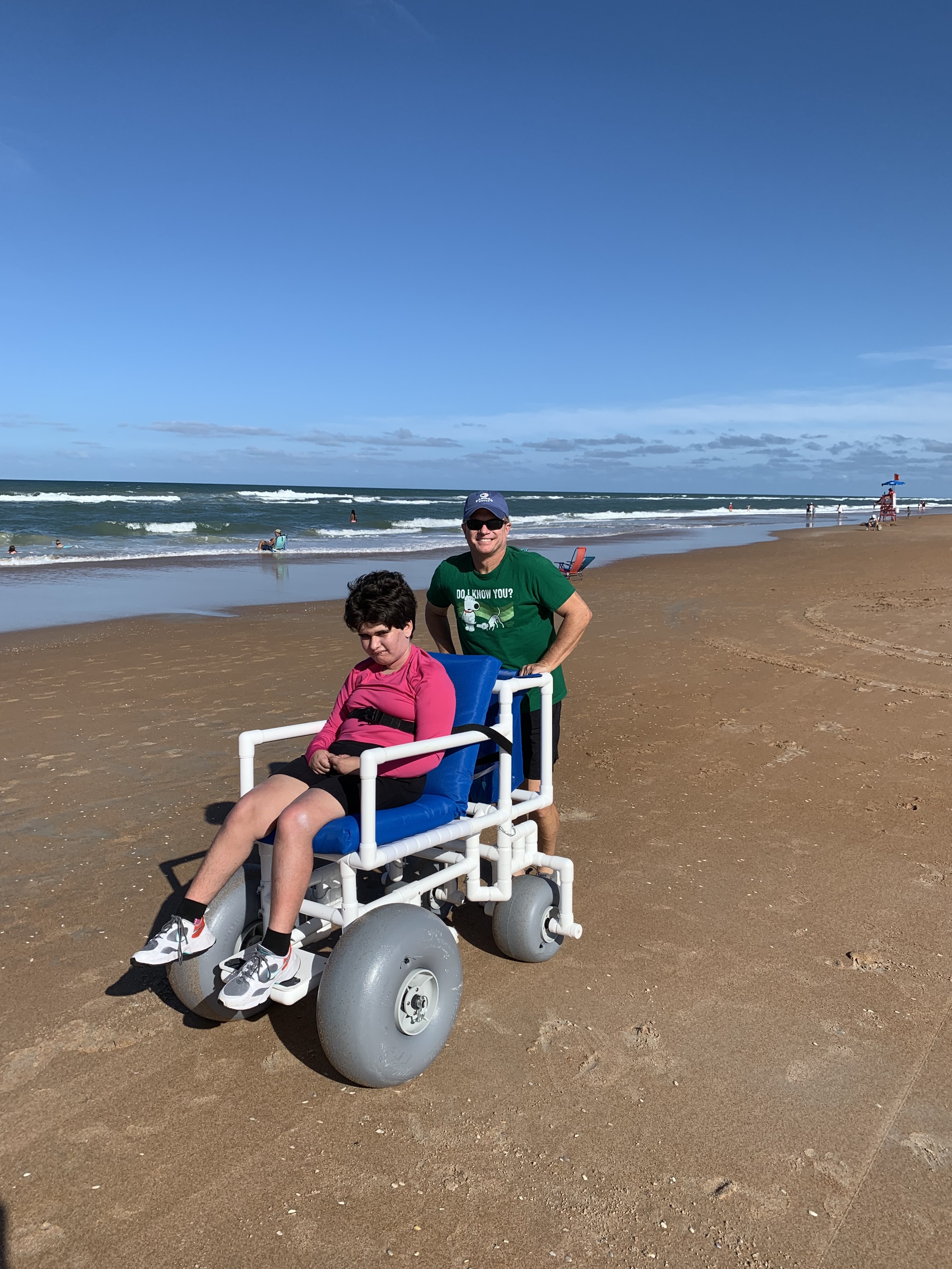 Elizabeth enjoying the beach