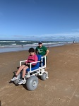 Elizabeth enjoying the beach