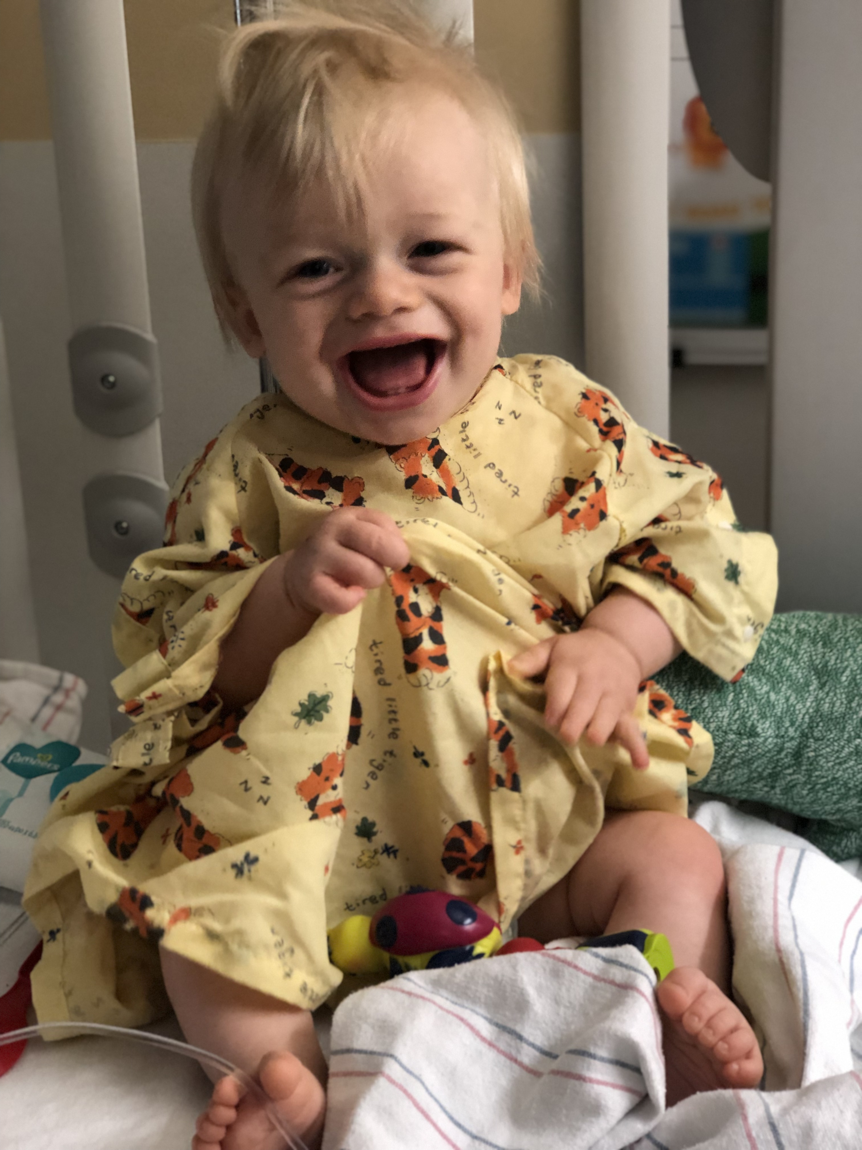 Before Holden lost his hair.