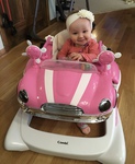 Loves her corvette - hoping she can drive Papa's someday