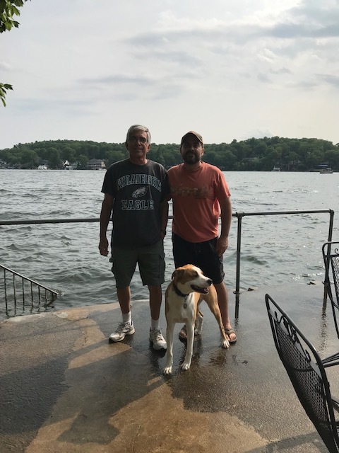 Flash, PopPop, & Dad at the Lake