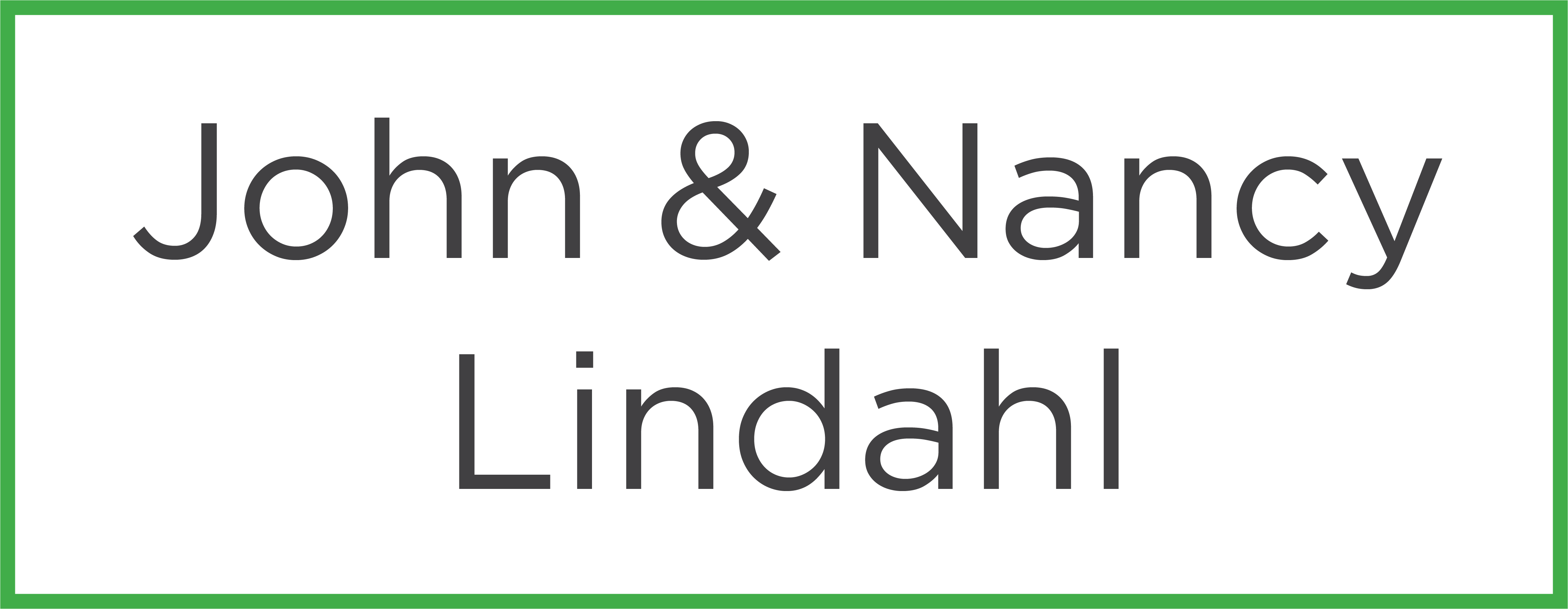 John and Nancy Lindahl 