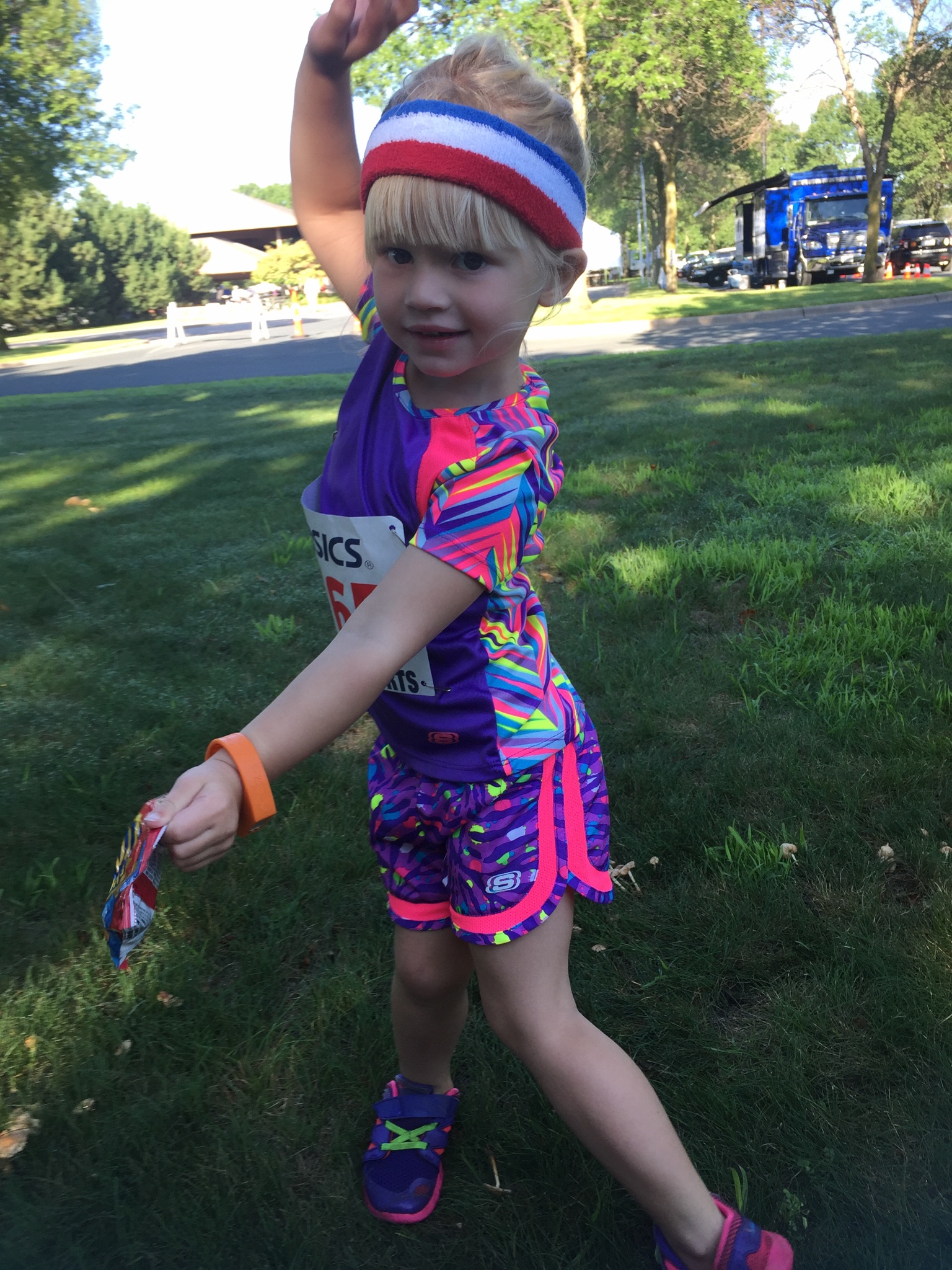 Kenley warming up for her 3rd race (age 3)