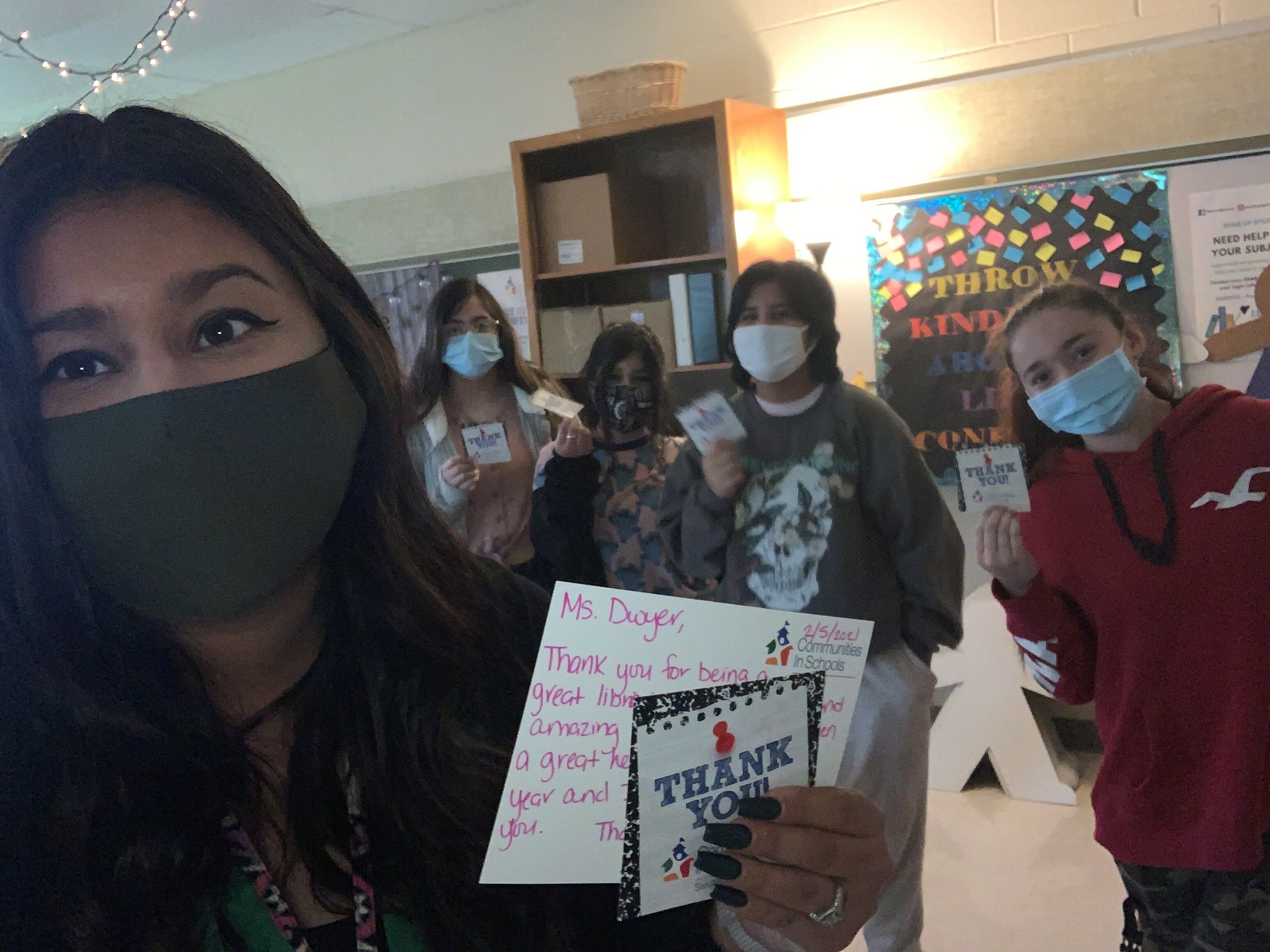 CIS celebrating kindness week with students to thank teachers.