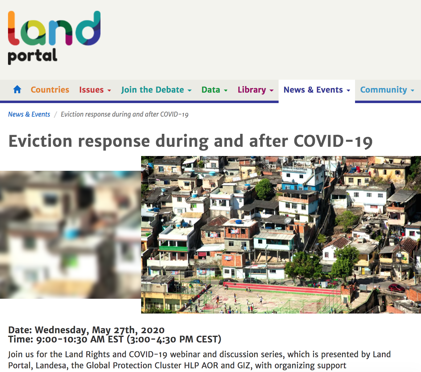 CatComm ED presents on eviction responses during pandemic in Brazil