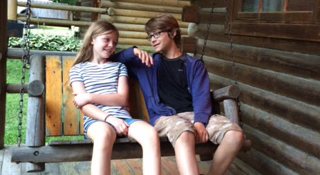 Maggie and Noah on family vacation, 2015